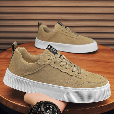 Men's Breathable Platform Sneakers - Low-Top Casual Shoes