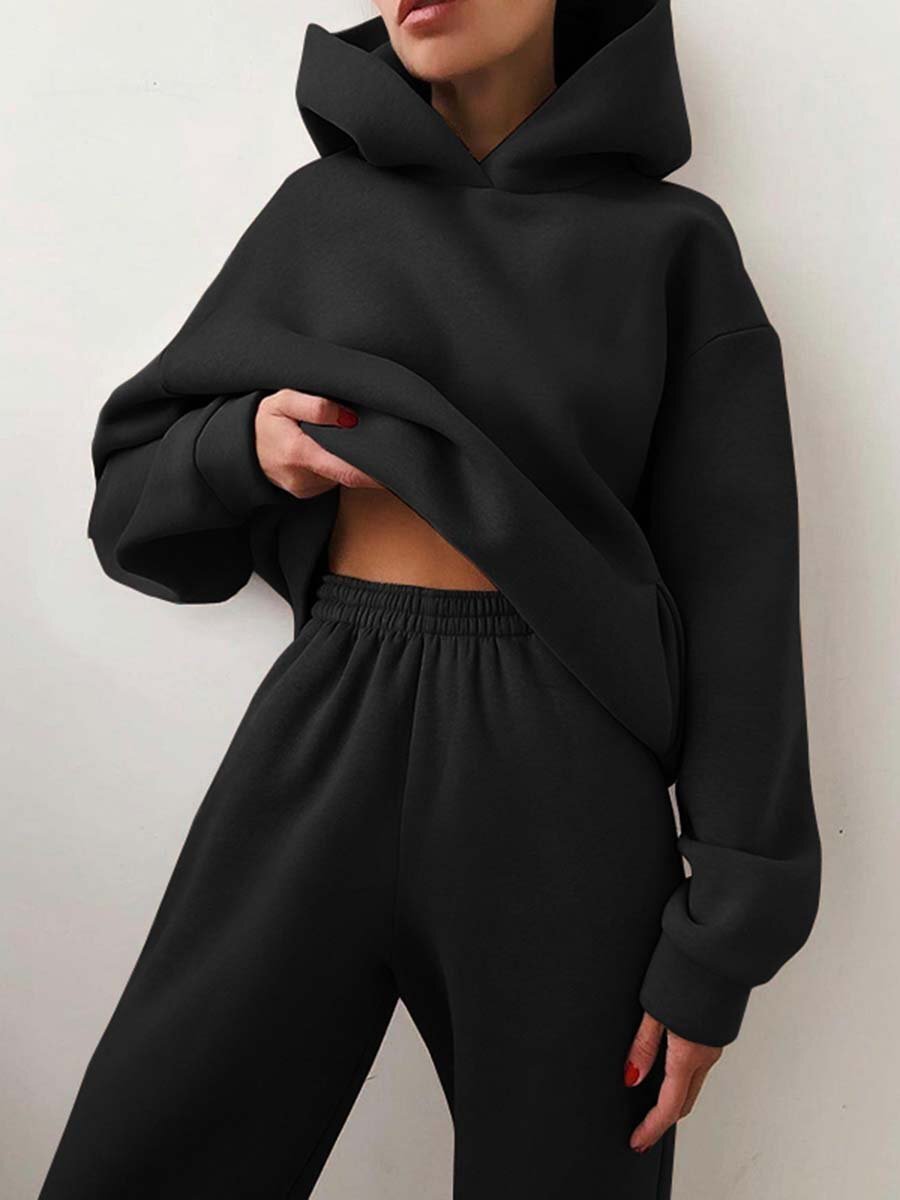 Women's Casual Two-Piece Hooded Tracksuit Set