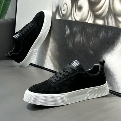 Men's Breathable Platform Sneakers - Low-Top Casual Shoes