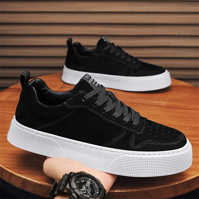 Men's Breathable Platform Sneakers - Low-Top Casual Shoes