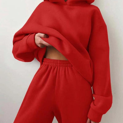 Women's Casual Two-Piece Hooded Tracksuit Set