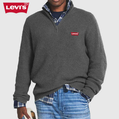 Men’s Ribbed Knit Zip-Up Sweater